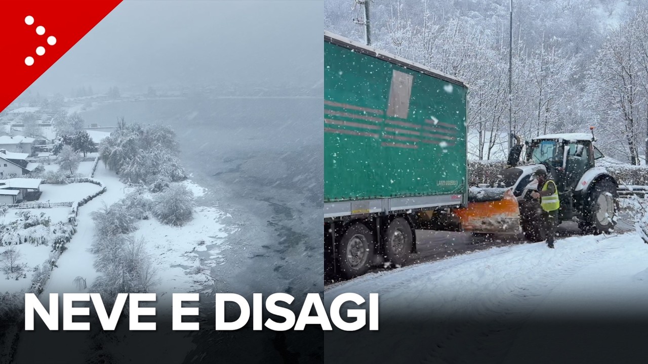 Neve imbianca le città in Trentino e Lombardia. Traffico e disagi stradali. Residente: 