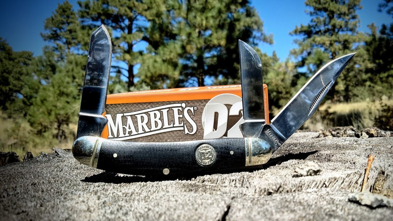 ~ STOCKMAN ~ MARBLE'S D2 BLACK CANVAS MICARTA SOWBELLY FOLDING MR431 ~ EXCELLENT COMPANION