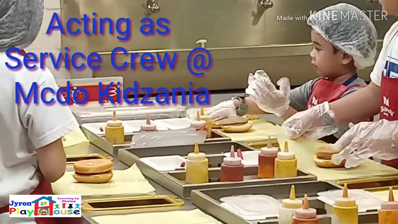 Jyron's job as crew @Mcdo in Kidzania....