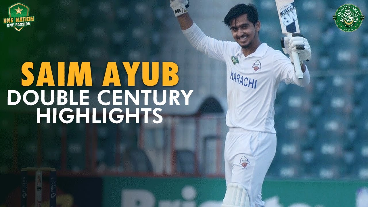 Saim Ayub Double Century Highlights | Faisalabad vs Karachi Whites | Day 1 | Final | #QeAT 2023/24