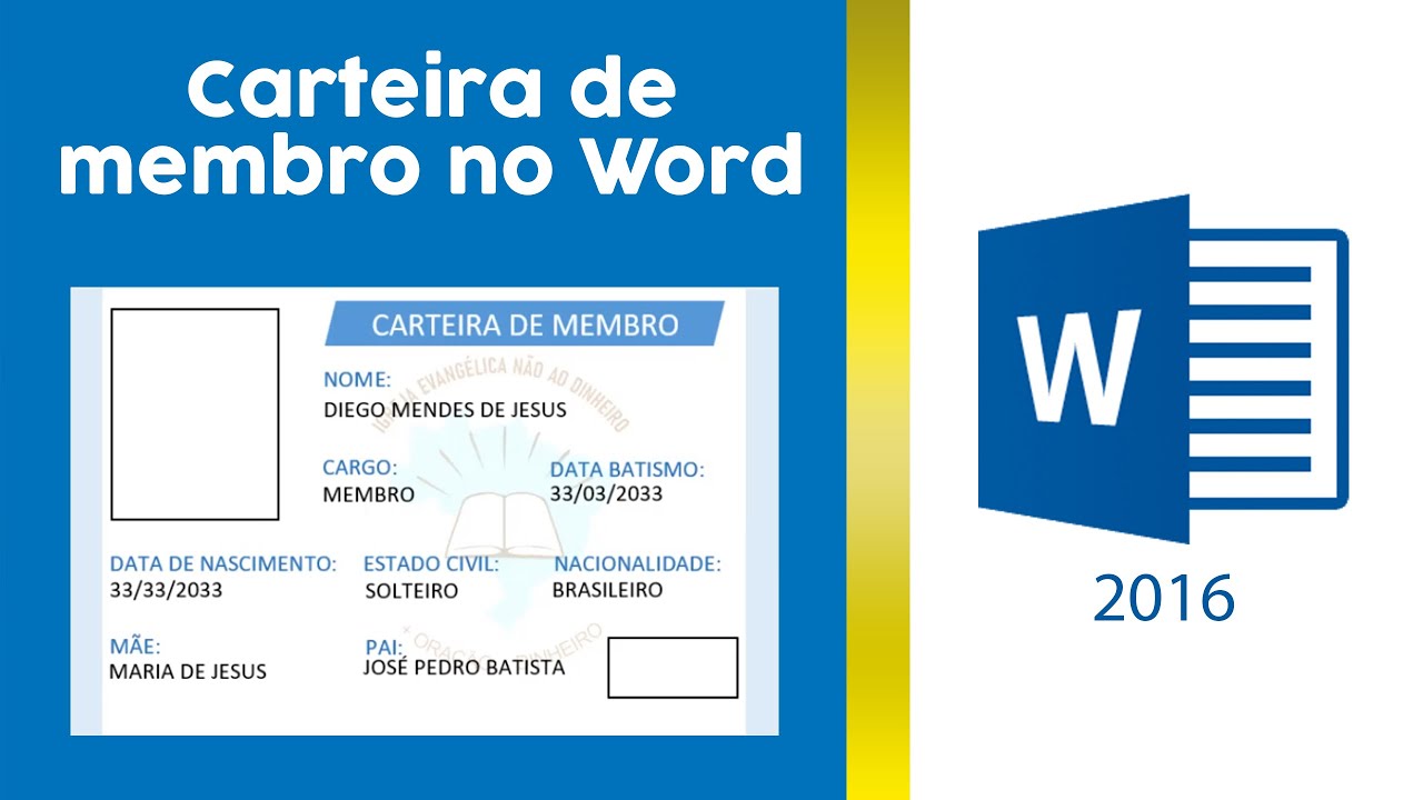 Criando carteira de membro no Word