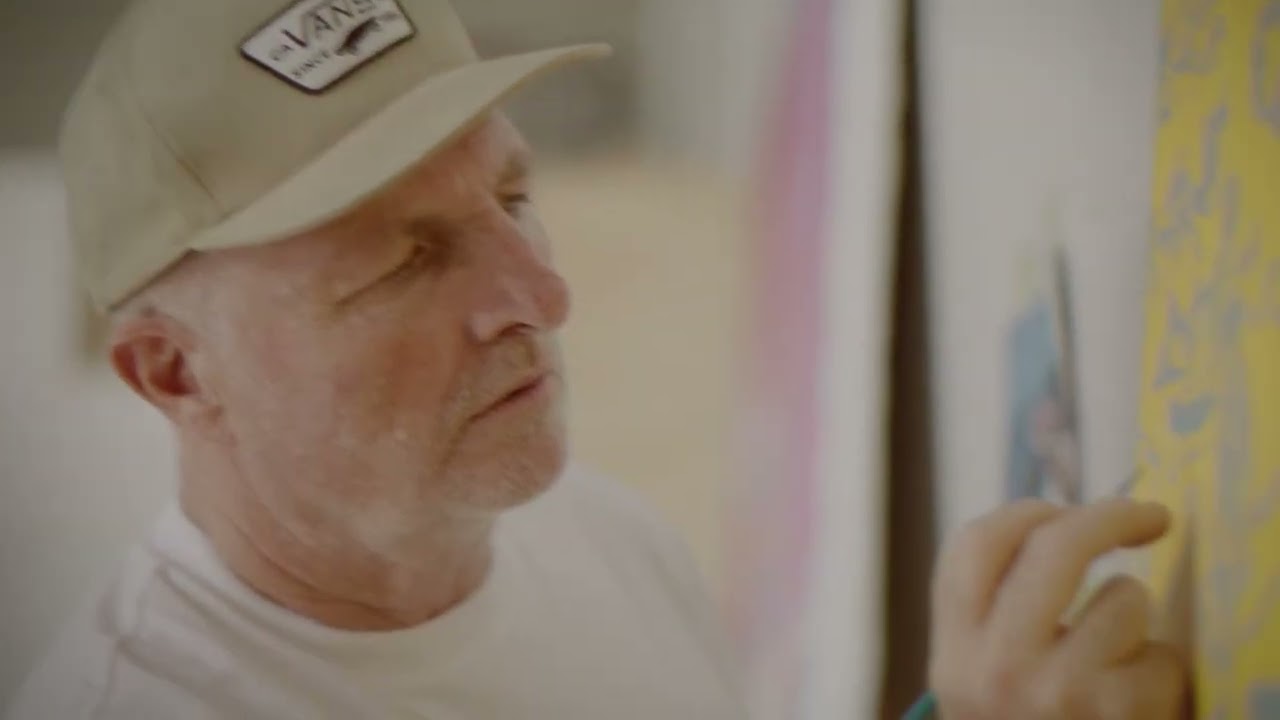 Australian artist Mitch English in his Noosa studio