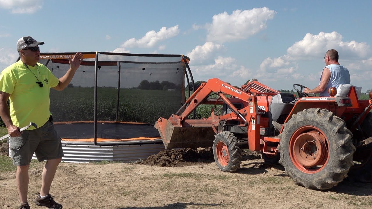 Old Kubota!  In Ground Trampoline Build