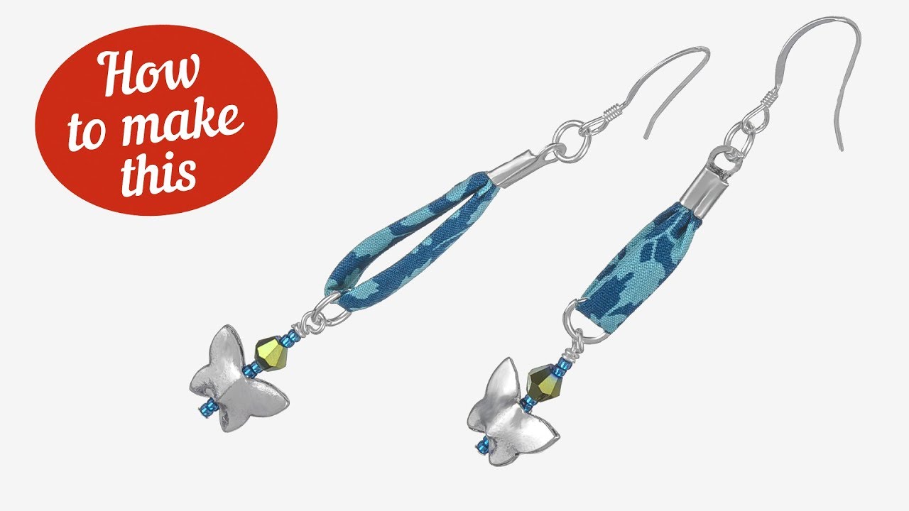 How to make these simple Liberty Ribbon and Butterfly Drop Earrings | Beginners jewellery tutorial