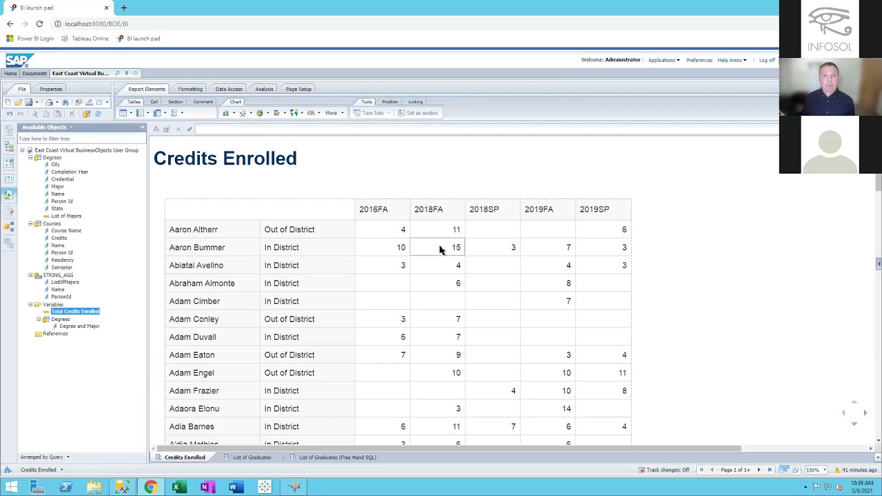 Flattening Your Data in Web Intelligence