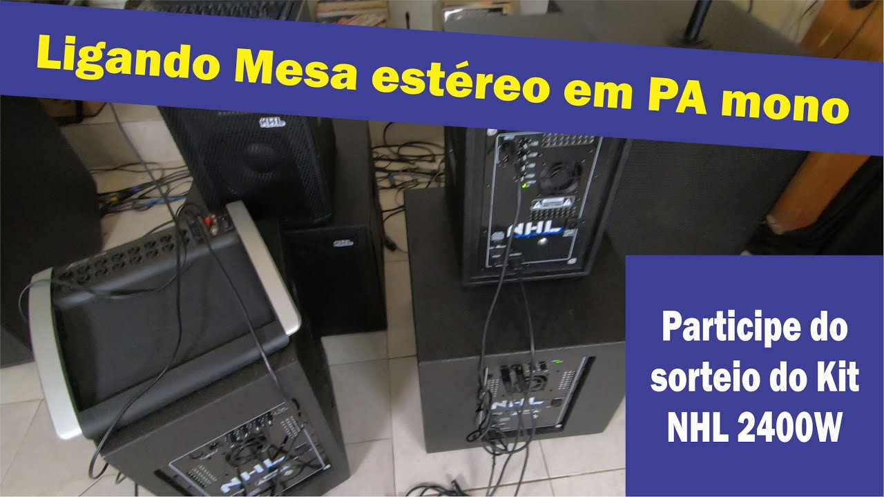 Como ligar mesa de som estéreo em PA mono.