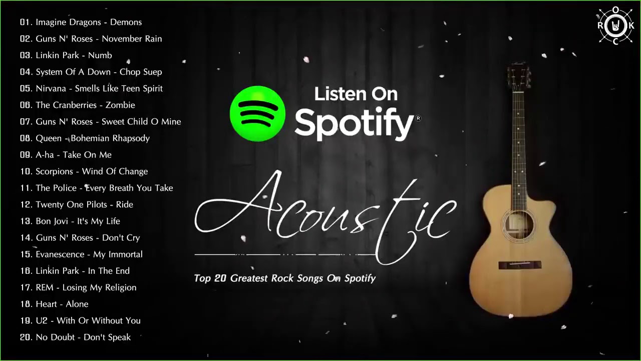 Acoustic Rock Songs | Top 20 Greatest Rock Songs On Spotify