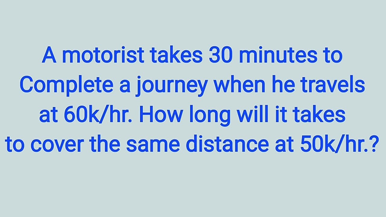 Question Related to Speed, Distance and Time