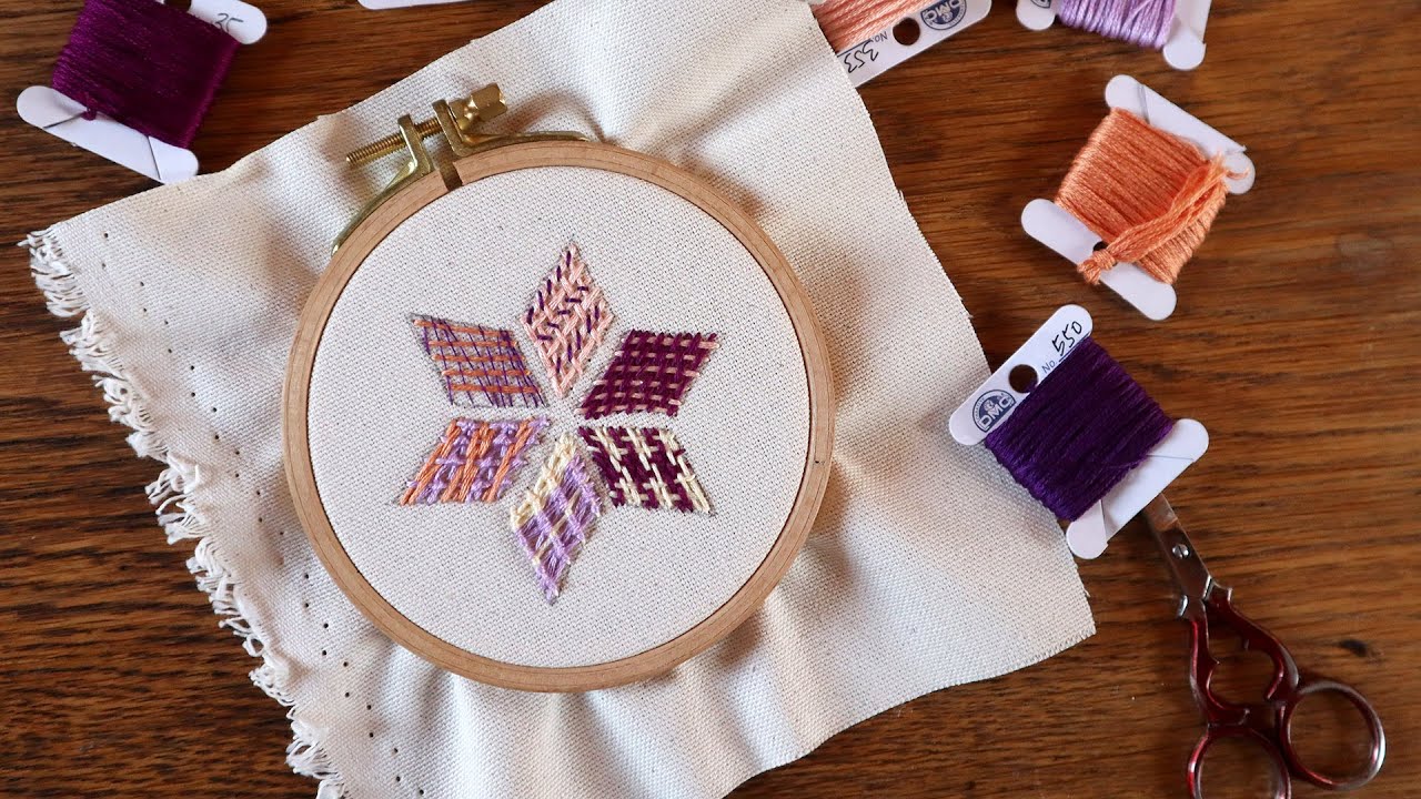 Flächen besticken mit dem Webstich - Experimente im Sticklabor