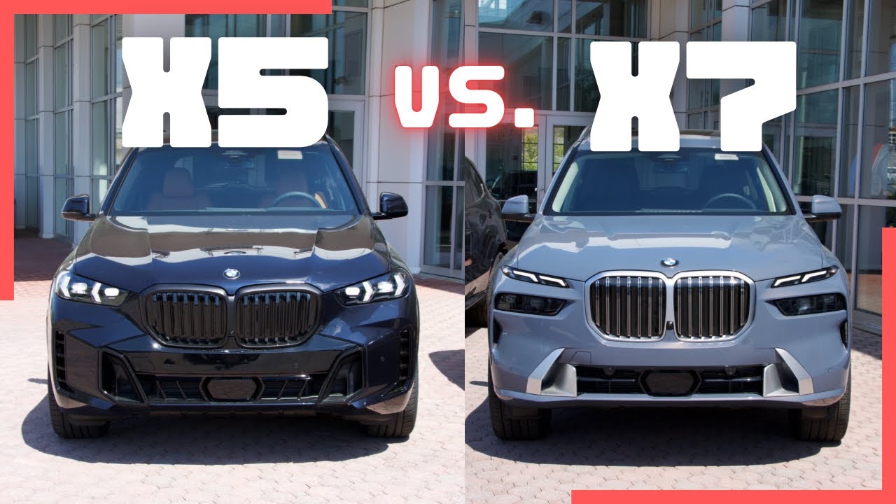 Сравнение автомобилей: BMW X5 2024 года и BMW X7 2023 года! (Размеры, двигатели, комфорт и многое...