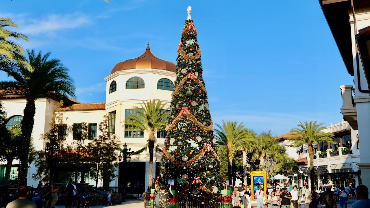 Disney Springs 2025 Christmas Tree Stroll & Decorations in 4K | Walt Disney World November 2025