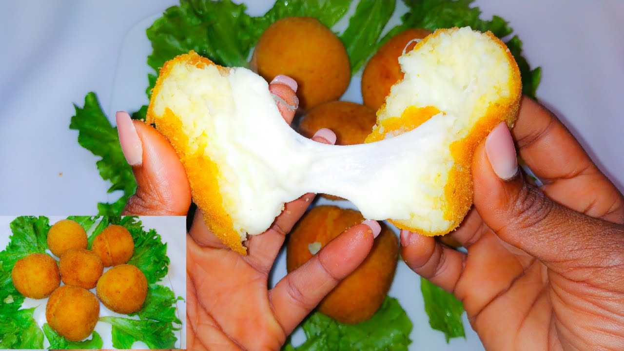 FRIED MASHED POTATO BALLS FILLED WITH MOZZARELLA.