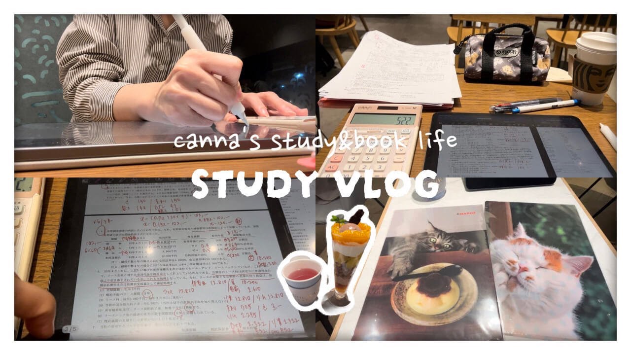 [vlog＃46]空いた時間は全て勉強に使った資格勉強中の社会人の休日/勉強vlog/簿記1級/