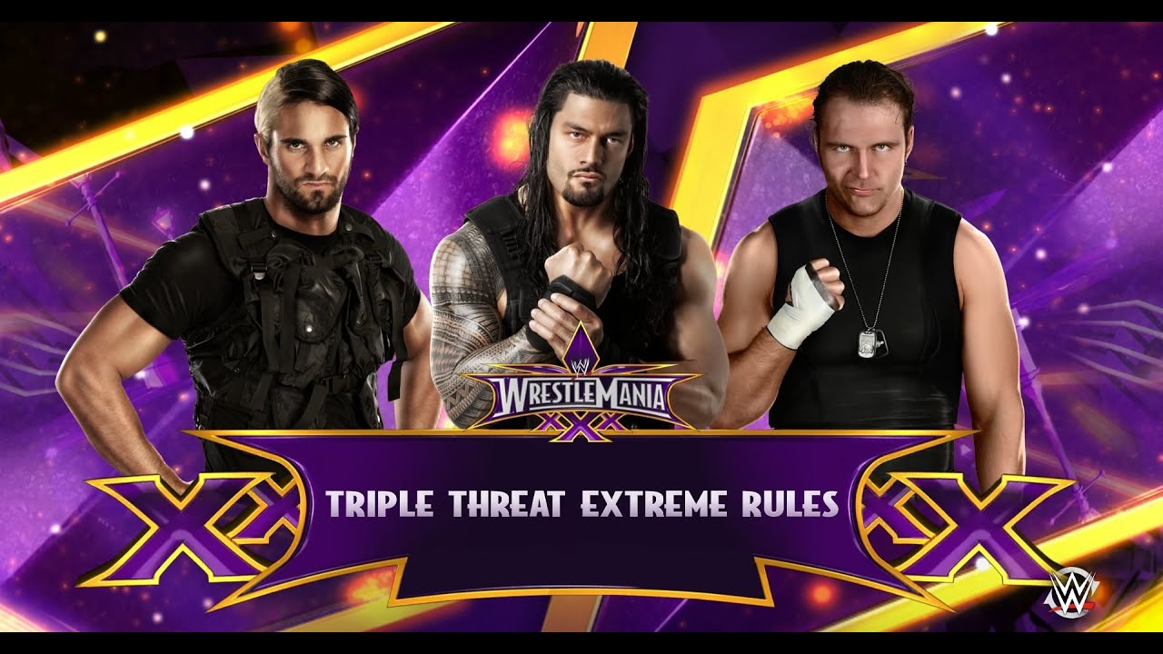 WWE 2K15 Roman Reigns vs Dean Ambrose vs Seth Rollins (Shield Extreme Rules Triple Threat) PS4