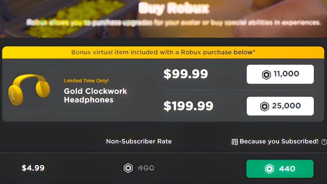 ROBLOX GOLD CLOCKWORK HEADPHONES