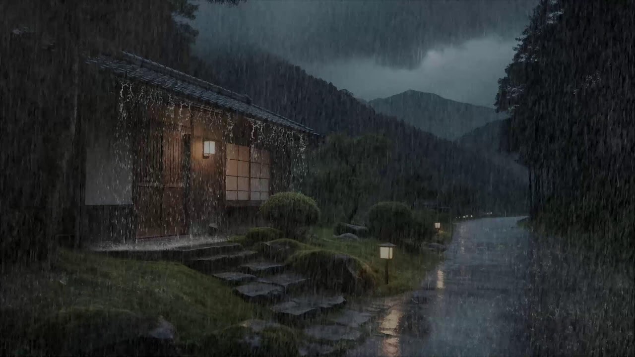 Rest the Mind Rain Sounds in Forest Cabin for Deep Sleep and Gentle Healing