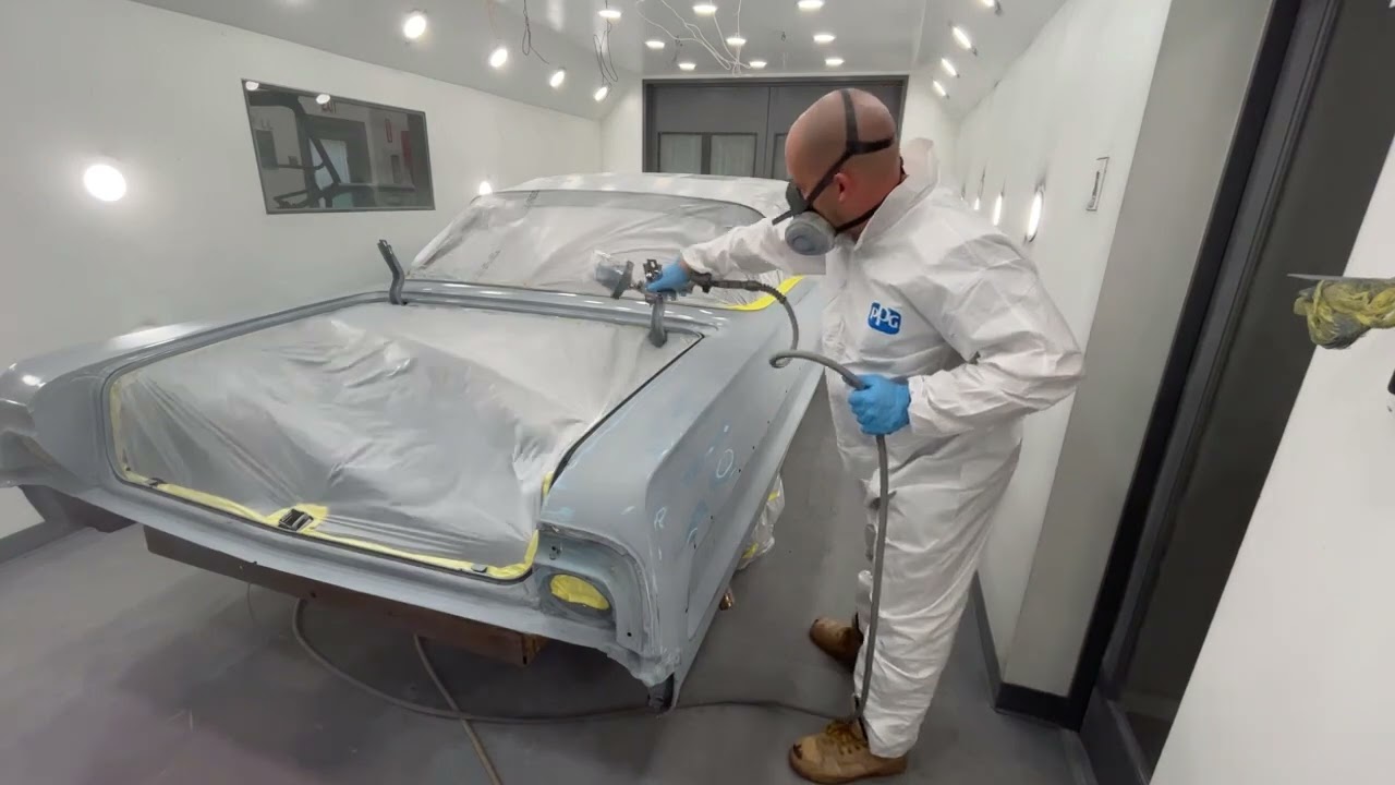 The 1964 Chevy impala convertible body is painted