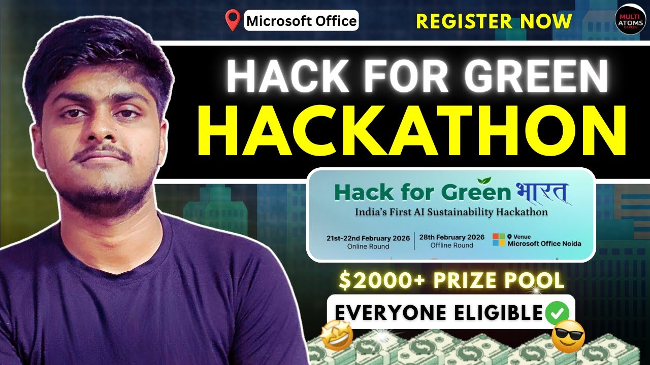 Hack for Green Hackathon | Everyone Eligible | Microsoft | Tech Master India Hackathon | Multi Atoms