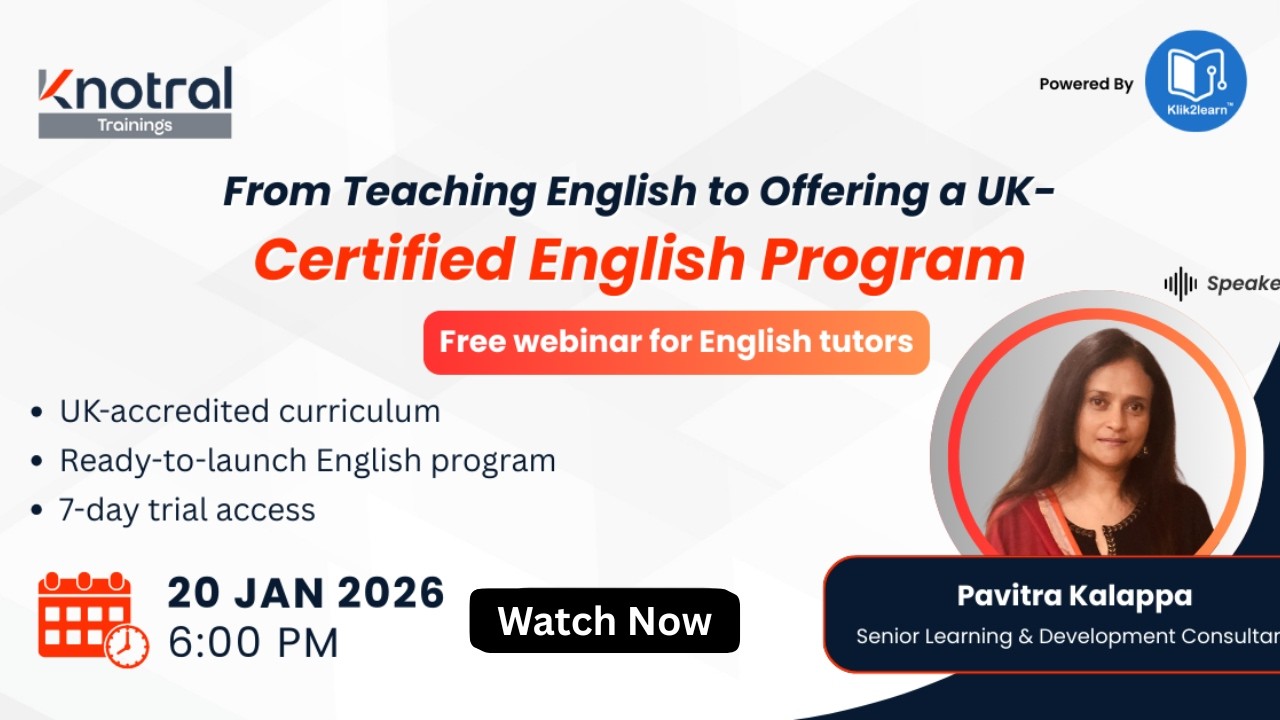 How to Offer UK-Certified English Program | Free Webinar for English Tutors | Klik2learn