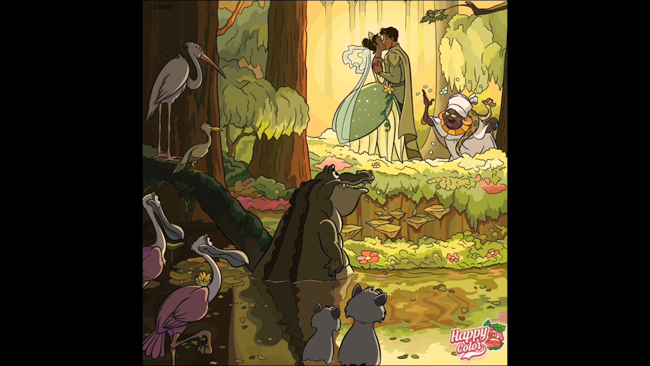 Happy Color Speedpaint: The Princess and the Frog (2009) Happy ending scene