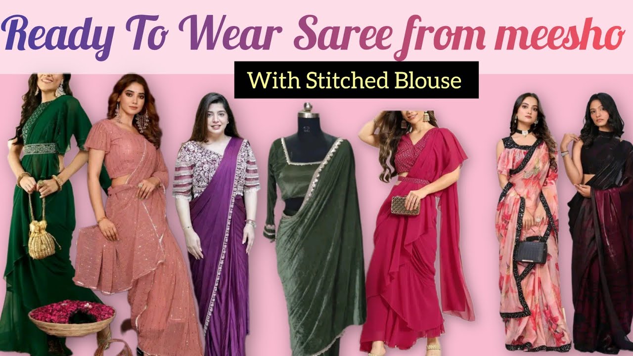 Ready To Wear Saree From Meesho💕Ready to wear saree from meesho with blouse❤️#meesho#sareelove 