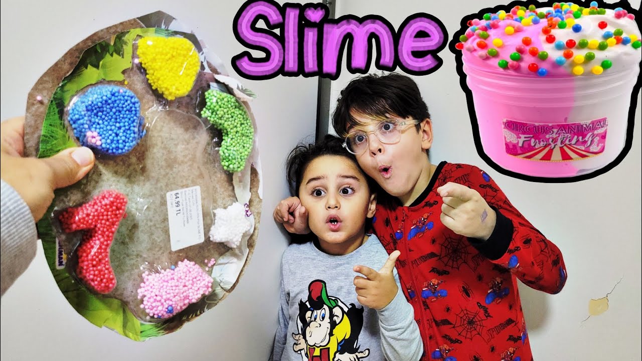 EFE İLE EMİR SLİME CHALLENGE!! RENKLİ KÖPÜK SLİME BİRBİRİNE KARIŞTIRDIK