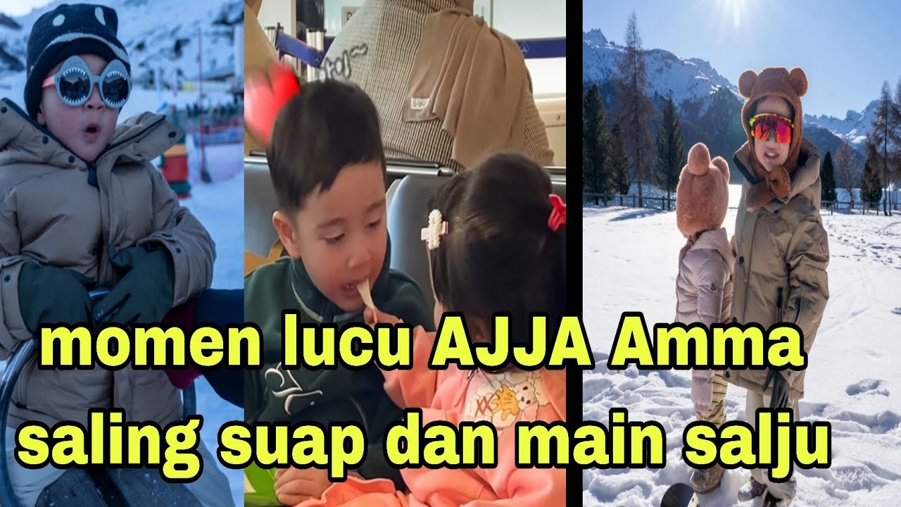 MASYAALLAH TRENDING LOH‼️AJJA AMMA ROMANTIS SALING SUAP, MAIN SELANCAR DI SALJU DENGAN PASRAH 
