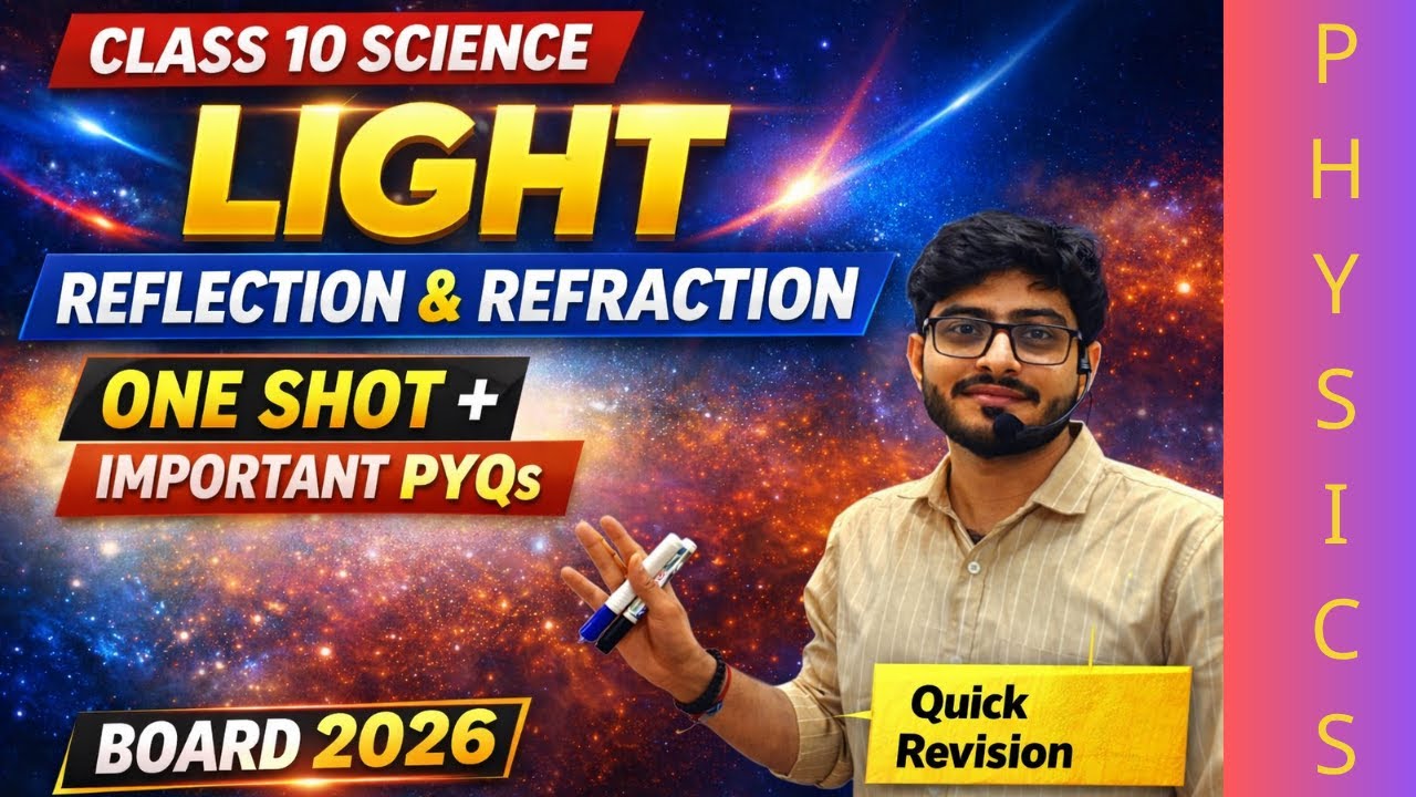 Class 10 Light – Reflection & Refraction | One Shot + Important PYQs | Board 2026