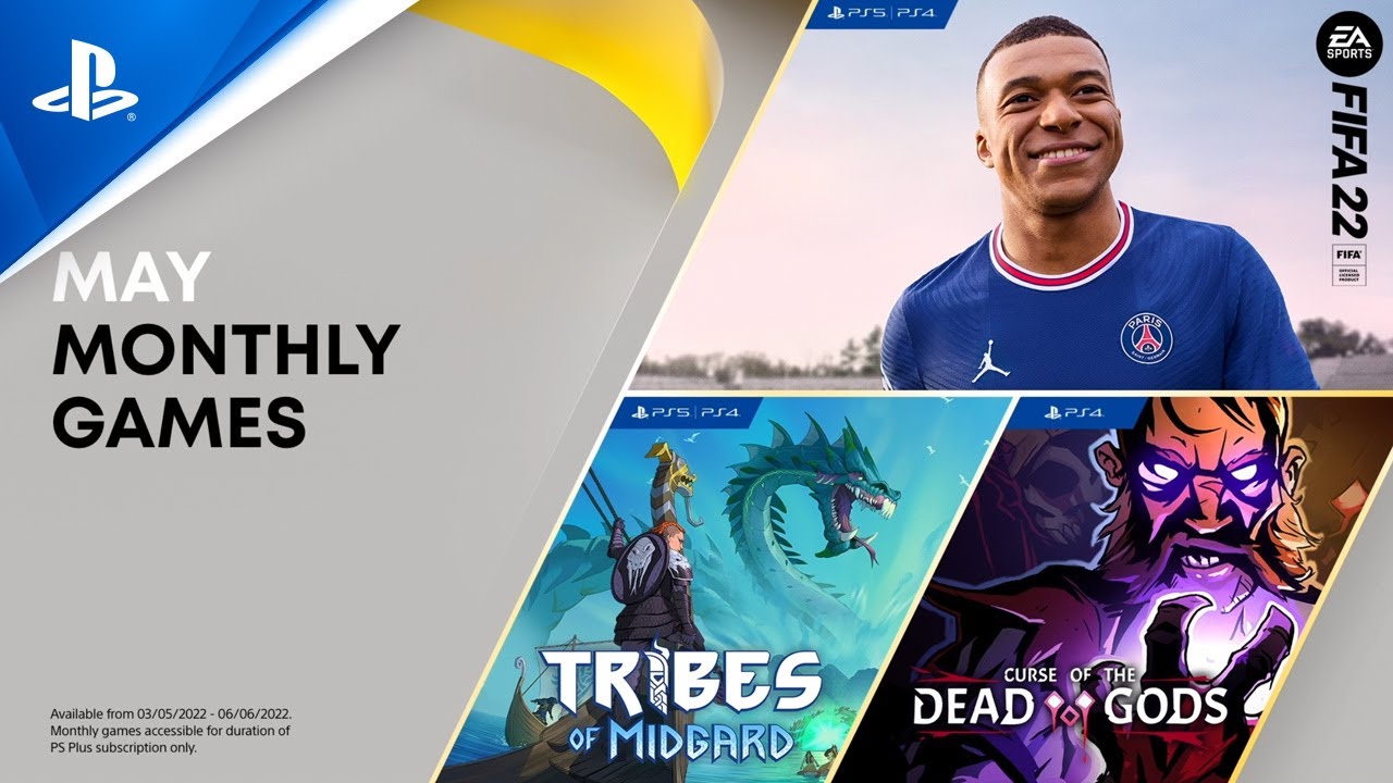 PS Plus May 2022 | FIFA 22, Tribes of Midgard, Curse of the Dead Gods | PS5, PS4
