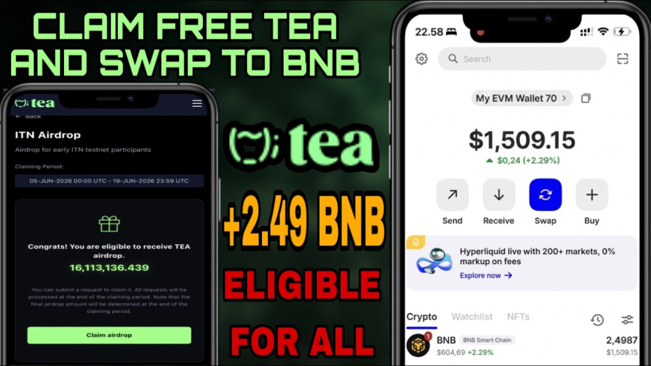 Claim Free Airdrop Tea TEA ~ 2.49 BNB on Trustwallet