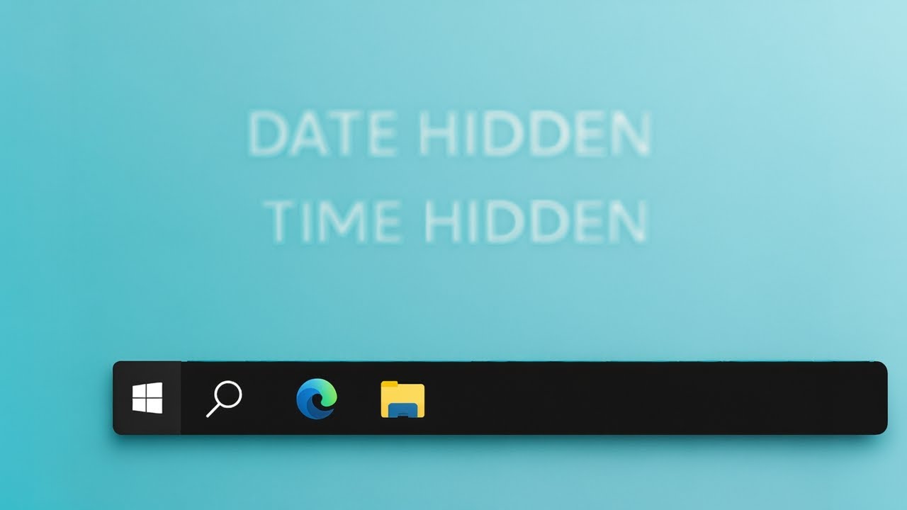 Hide the Date and Time in Windows 10 Taskbar