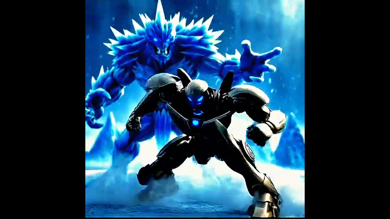 Epic Showdown: Ice Monster vs. Mecha Warrior!❄️🤖 