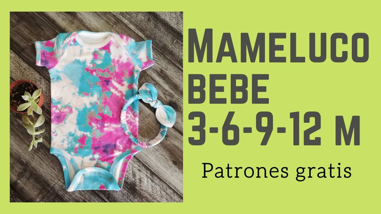 Mameluco y scrunchie para bebé paso a paso