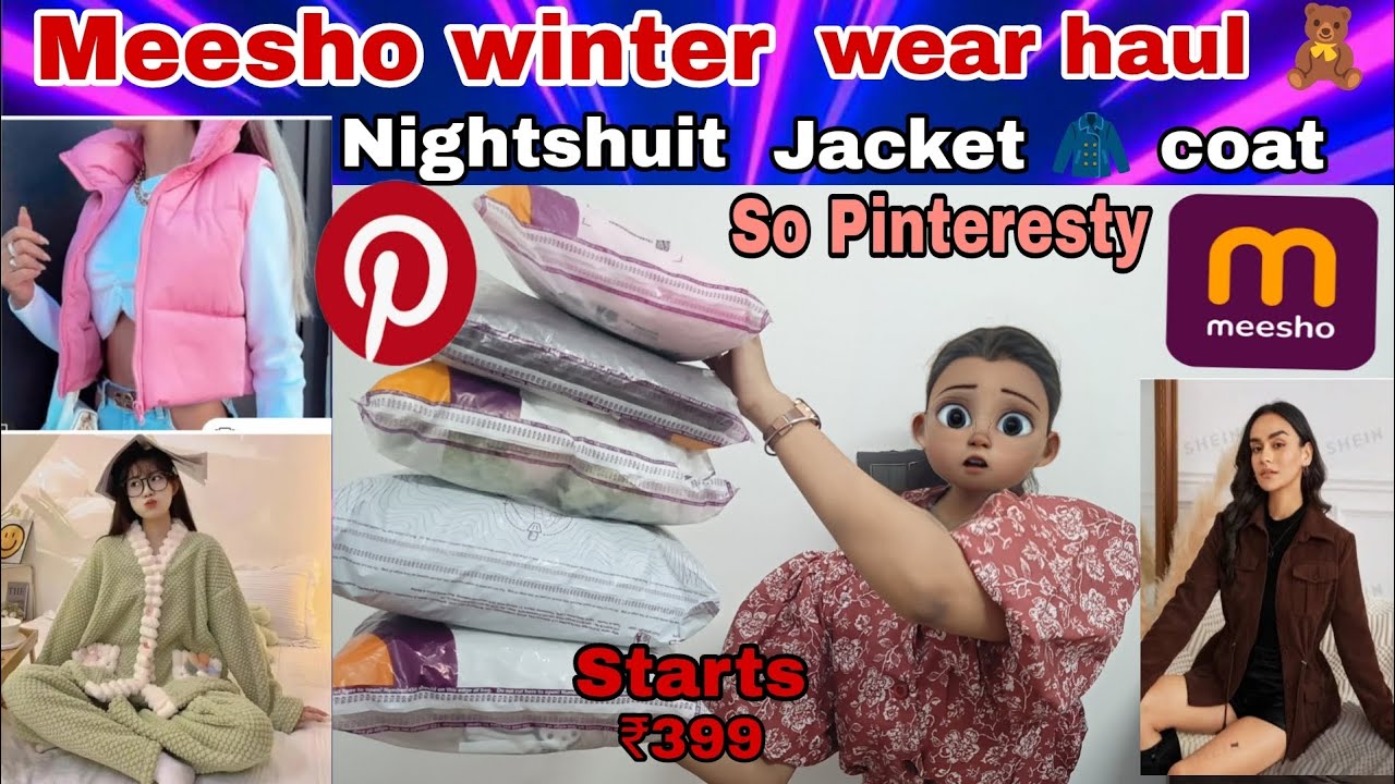 💖MEESHO winterwear Haul 🧸❄️||Meesho affordable winterwear ☃️🥶||  Meesho nightshuit, jacket & coat 🧥