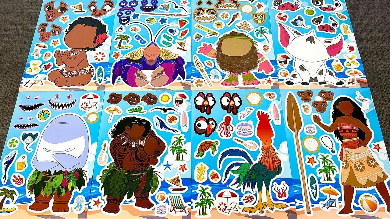 [🌸paper diy🌸] MOANA 2 🌊 Sticker Book | Moana, Maui & New Ocean Friends | Oddly Satisfying ASMR