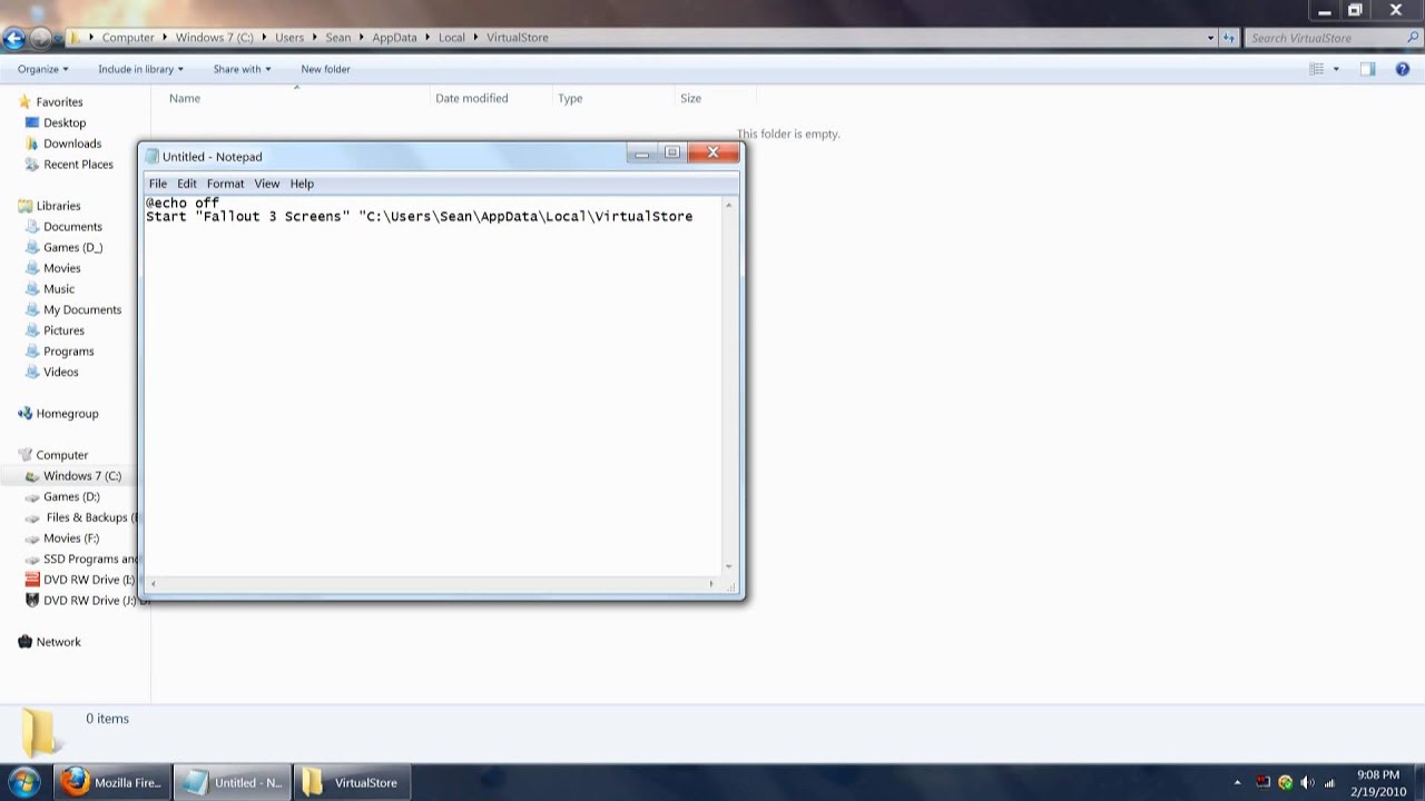 Very Simple Fallout 3 screens batch file