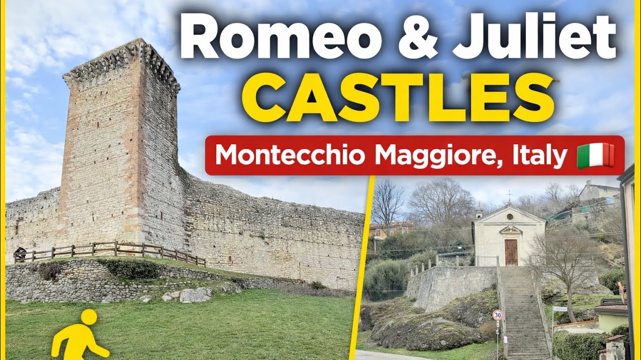 walking famous Romeo & Juliet Castles in Montecchio Maggiore, Italy.