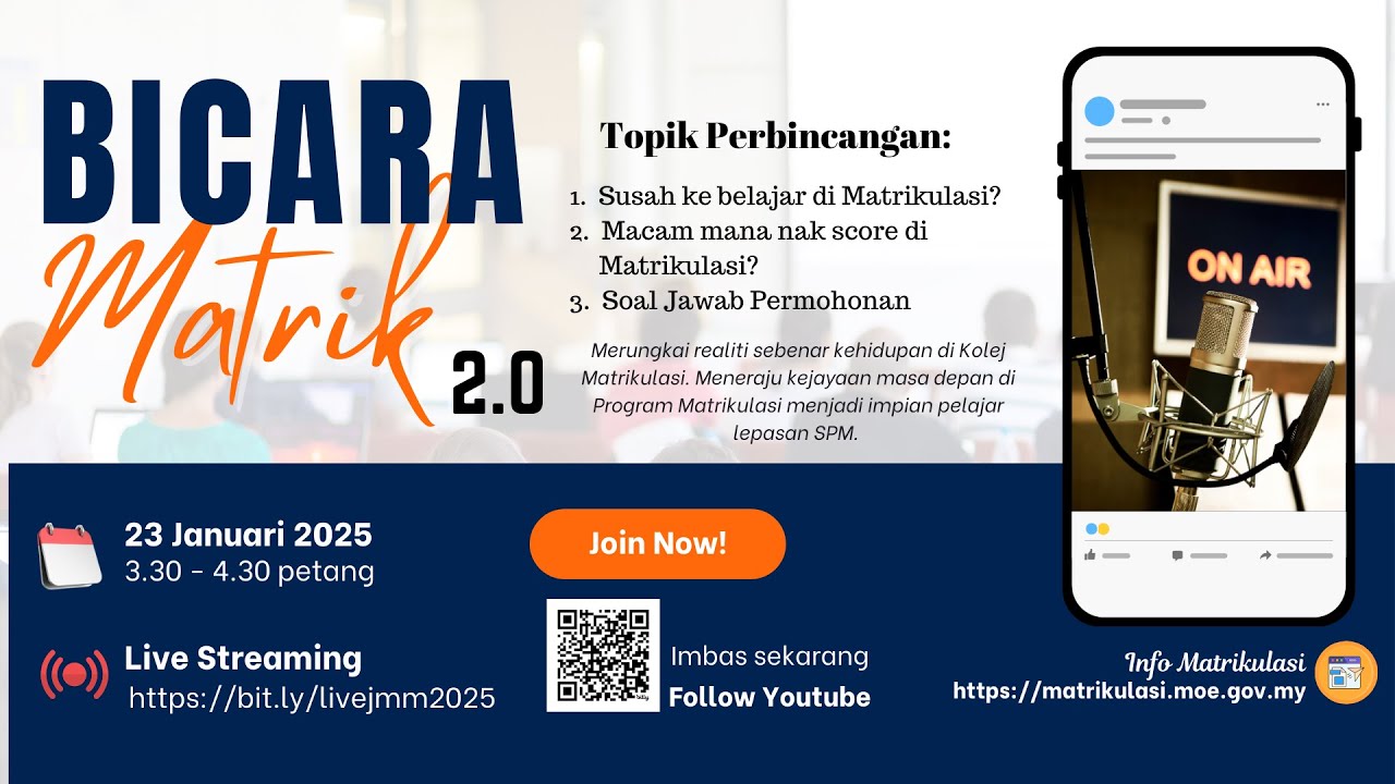 Bicara Matrik 2.0 - Betul ke belajar di Matrikulasi susah?