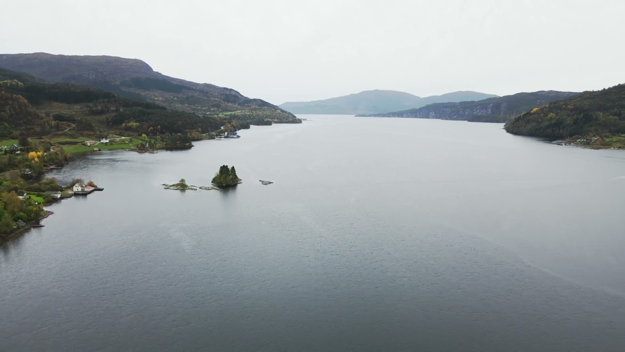 Norway series. 4K-HD The village of Eikelandsosen. #norway