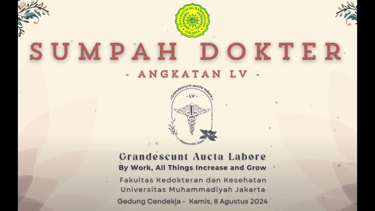 Sumpah Dokter Angkatan LV Fakultas Kedokteran dan Kesehatan UMJ