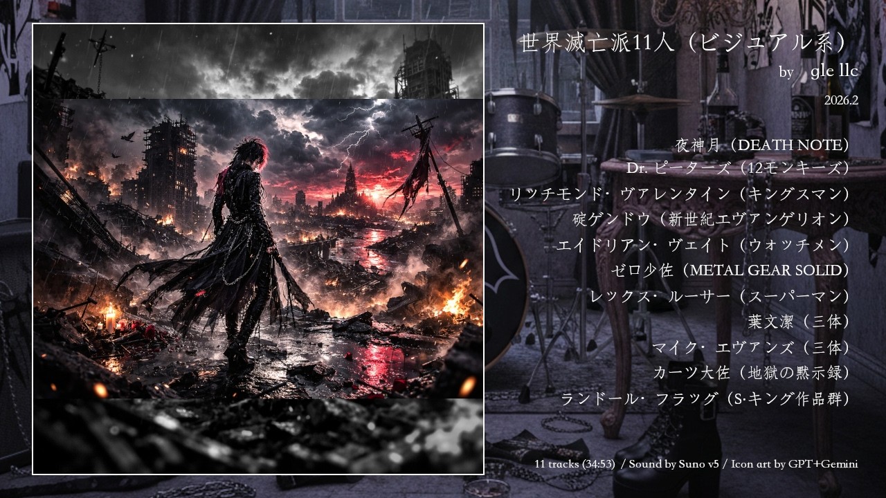 gle llc - 世界滅亡派11人（ビジュアル系）　***AI MUSIC ALBUM