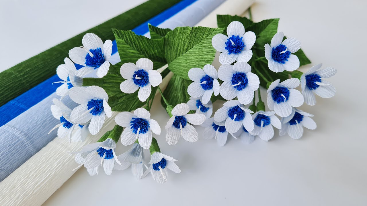 How To Make Blue Paper Flowers From Crepe Paper / Paper Flower / Góc nhỏ Handmade