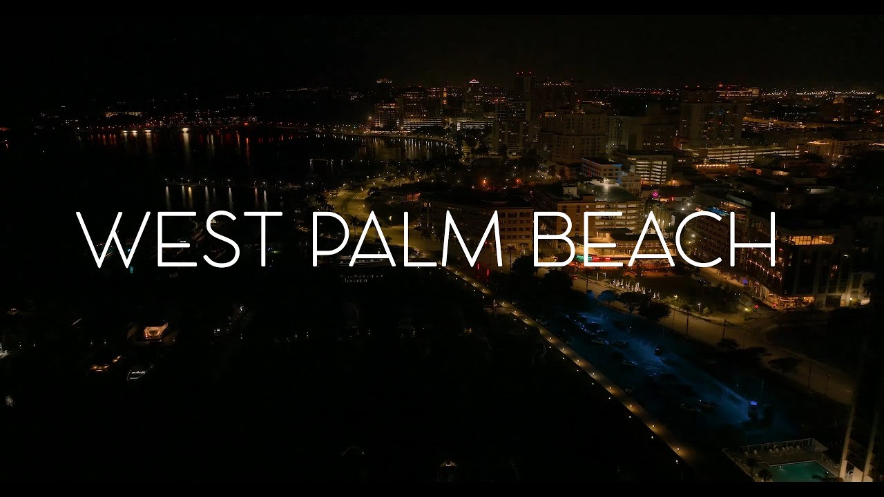 West Palm Beach (Night) Drone Video
