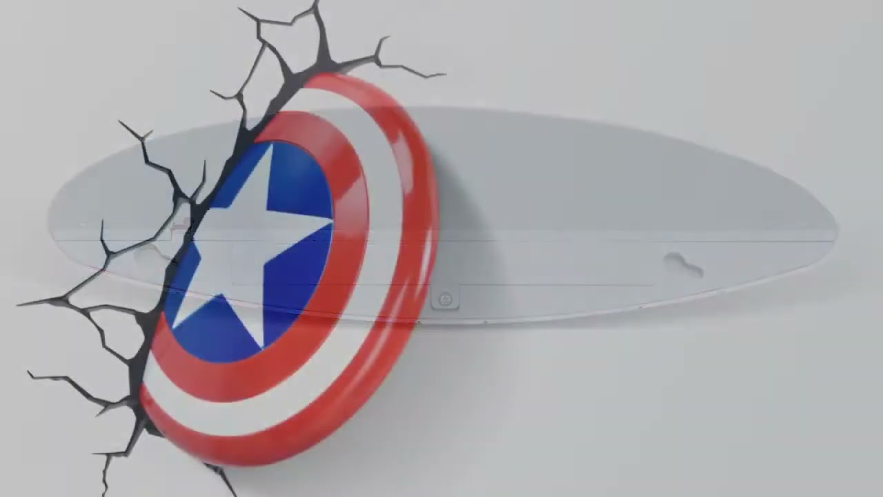 3DLightFX Marvel Avengers Captain America 3D Deco Light Red, White, Blue