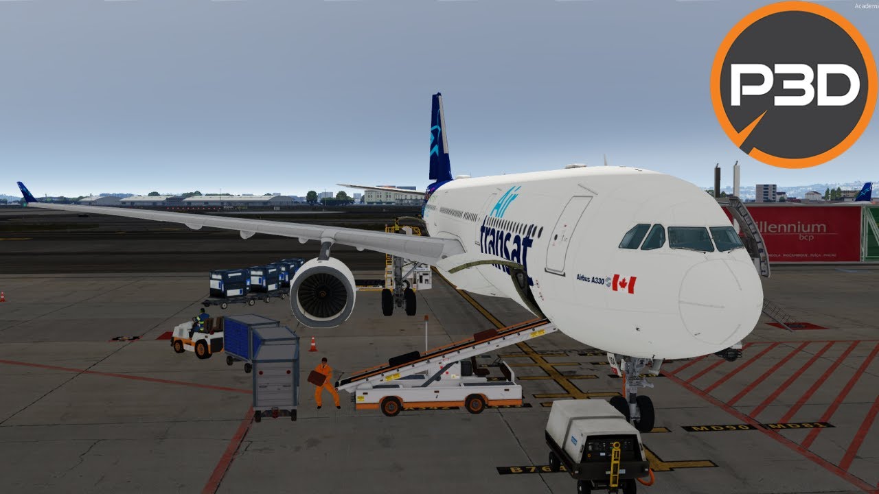 [P3Dv5] FULL FLIGHT | Lisbon (LPPT) - Montreal (CYUL) | Air Transat Aerosoft A330
