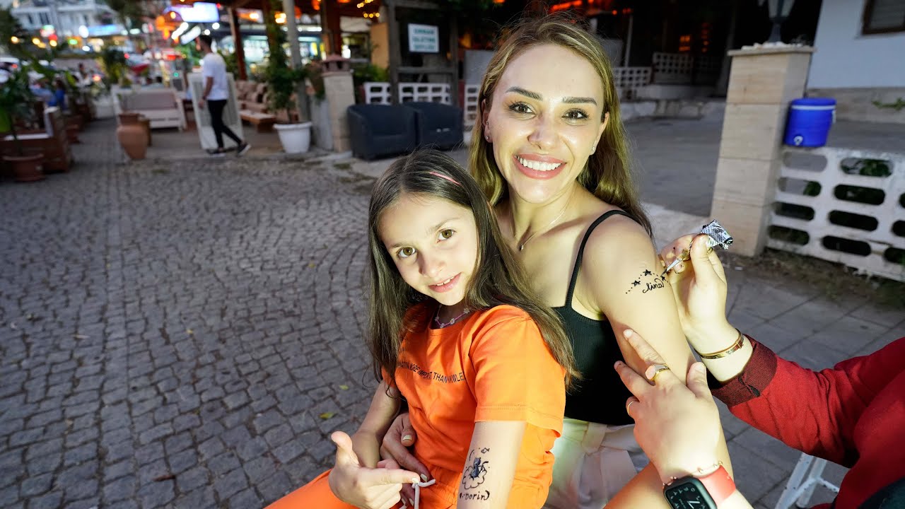 Lina İle Geçici Dövme Yaptırdık! Kalkan Çarşısı Gezimiz