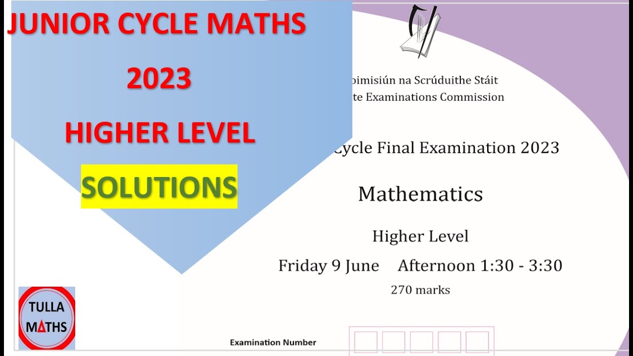 Junior Cycle Maths 2023 Higher Level (full solutions)