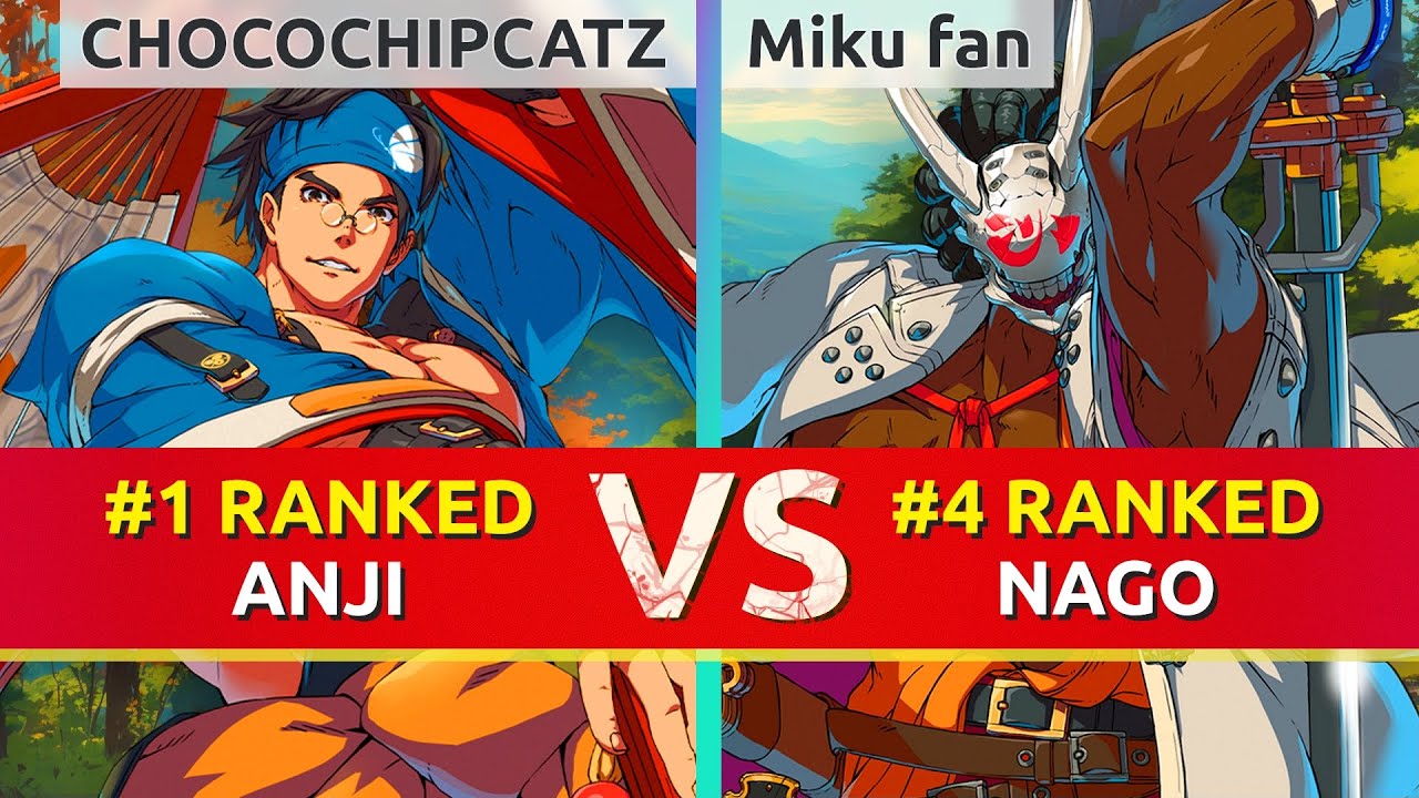 GGST ▰ CHOCOCHIPCATZ (#1 Ranked Anji) vs Miku fan (#4 Ranked Nagoriyuki). High Level Gameplay