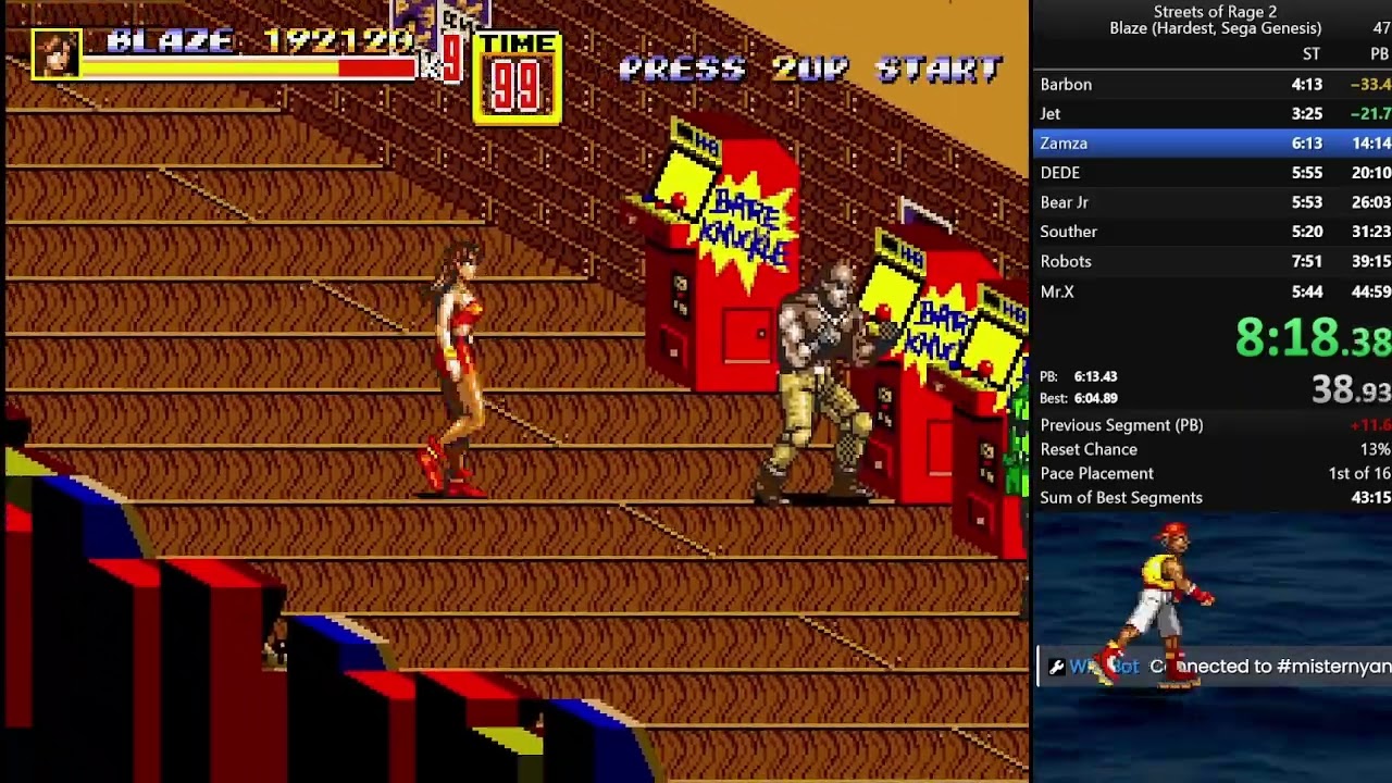 Streets of Rage 2 Blaze Hardest Speedrun 42:33