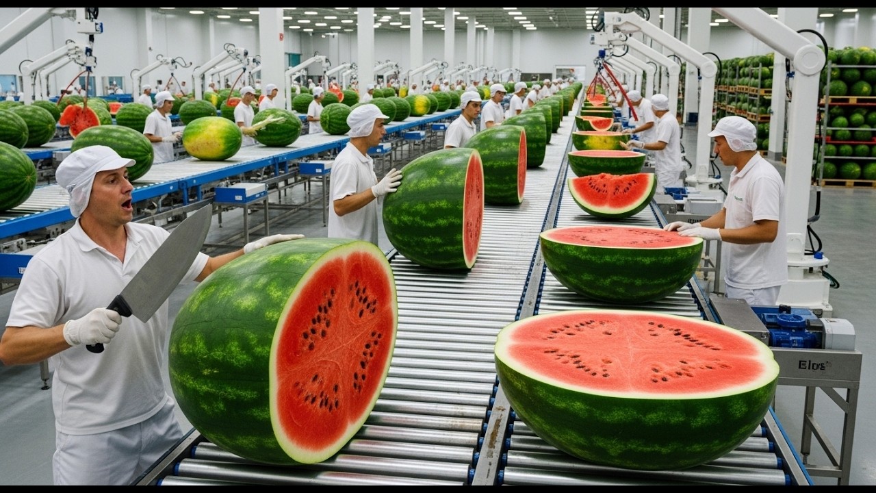 How watermelon Juice is Made in Factory | Full Manufacturing Process